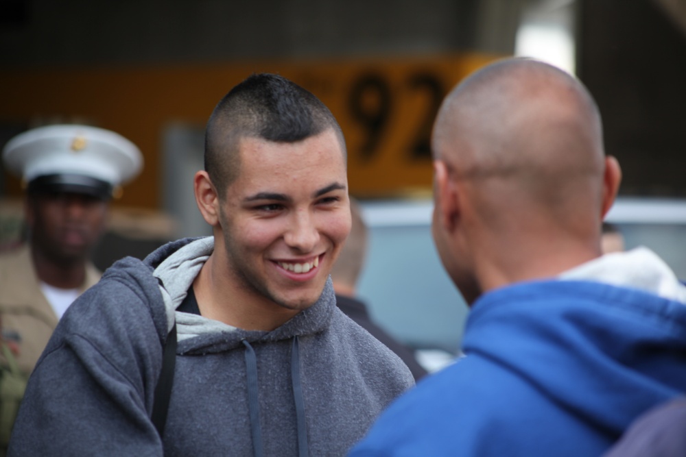 Family welcomes son, future Marine during Fleet Week New York 2012
