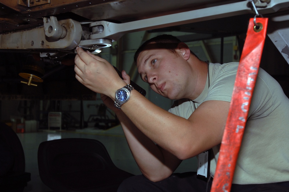 Crew chiefs perform phase inspection