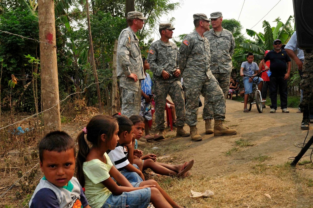 Soldiers celebrate building a schoolhouse for Hondurans