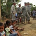 Soldiers celebrate building a schoolhouse for Hondurans