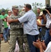 Soldiers celebrate building a schoolhouse for Hondurans