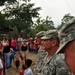 Soldiers celebrate building a schoolhouse for Hondurans