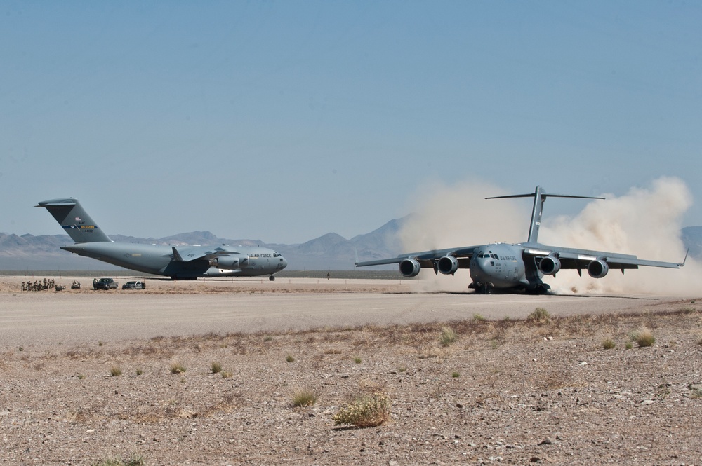 Weapons School conducts mass air mobility exercise