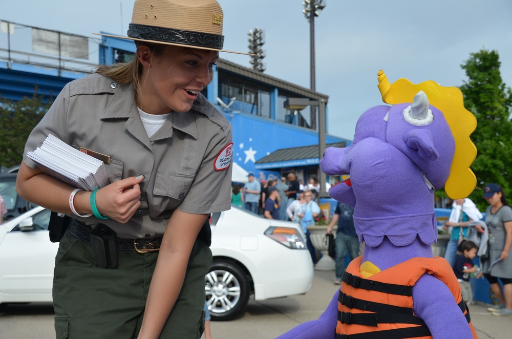 Seamoor, the water safety sea serpent, park rangers talk water safety