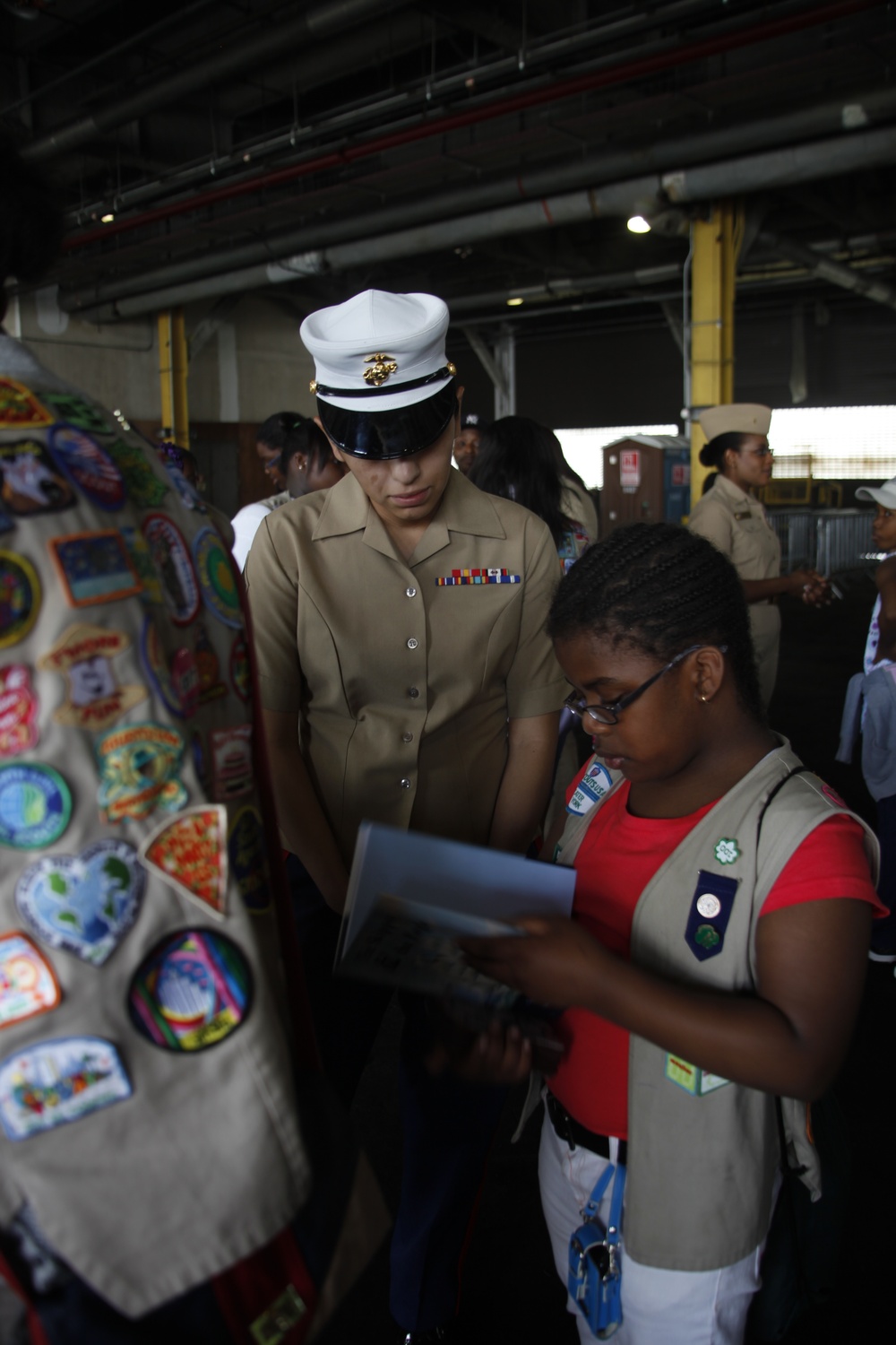 Female Marines and Girl Scouts tour the USCGC Eagle during NYC Fleet Week 2012 Female Marines and Girl Scouts tour the USCGC Eagle during NYC Fleet Week 2012