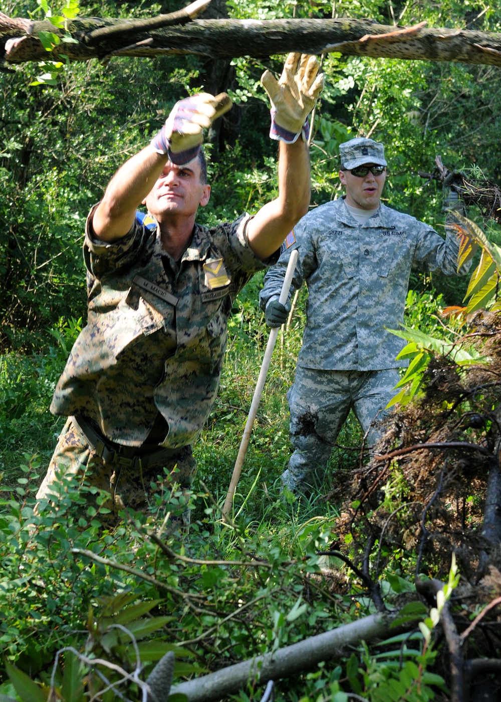 Joint partners clear brush, build camaraderie before major medical exercise