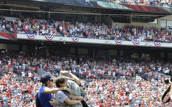 Airman returns from Afghanistan, surprises family at Braves game