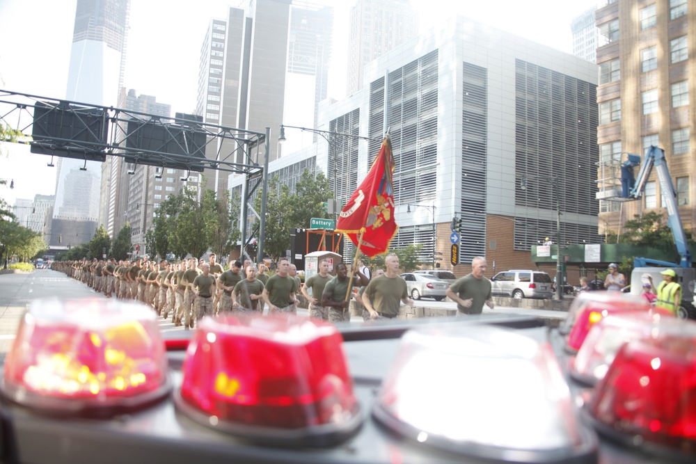 Marines run to Ground Zero, remember - Fleet Week New York