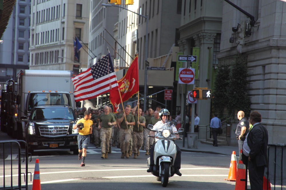 Marines run to Ground Zero, remember - Fleet Week New York