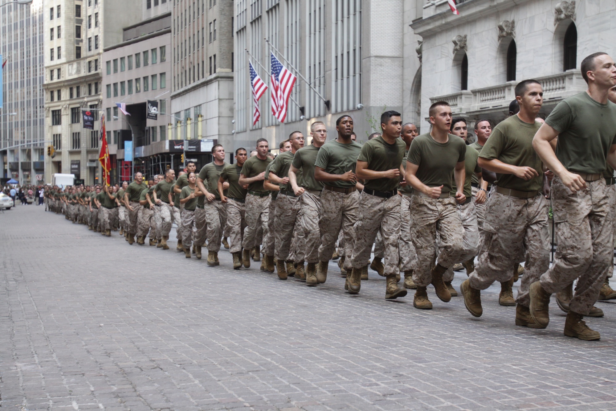 DVIDS - Images - Marines unfurl flag at New York Giants opening