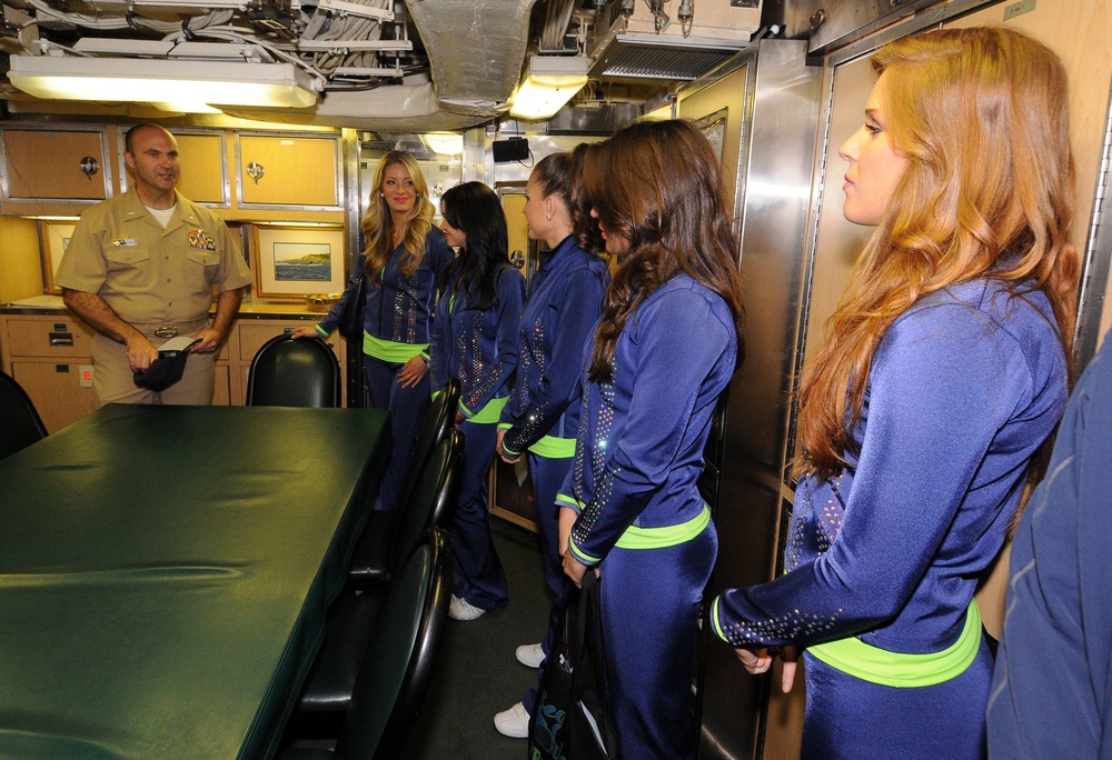 Seattle Seahawks cheerleaders visit USS Bremerton