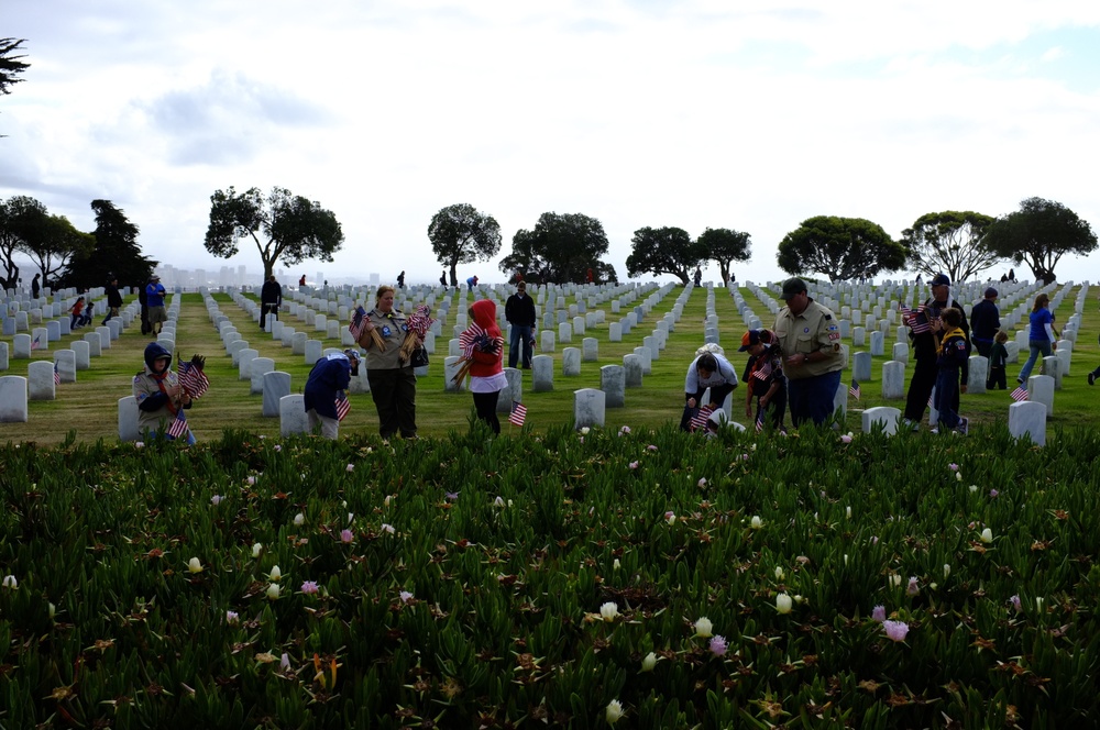 Boy Scouts visit cemetery to honor Memorial Day