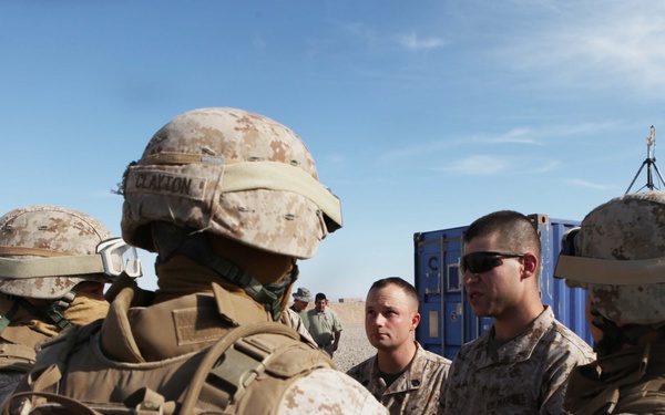 Radio checks on Camp Dwyer