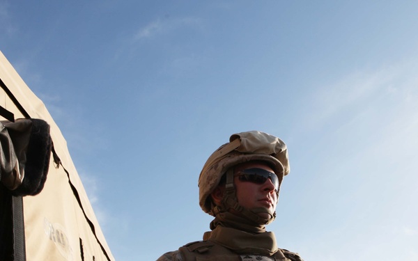 Radio checks on Camp Dwyer