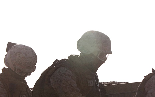 Radio checks on Camp Dwyer