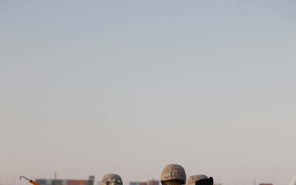 Radio checks on Camp Dwyer