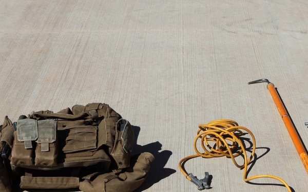 Radio checks on Camp Dwyer