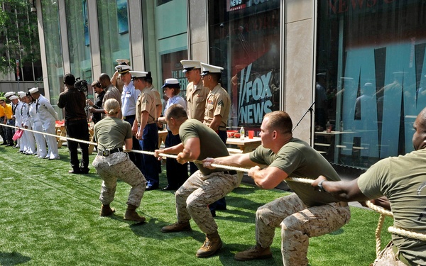 Marines and sailors face off in tug-of-war