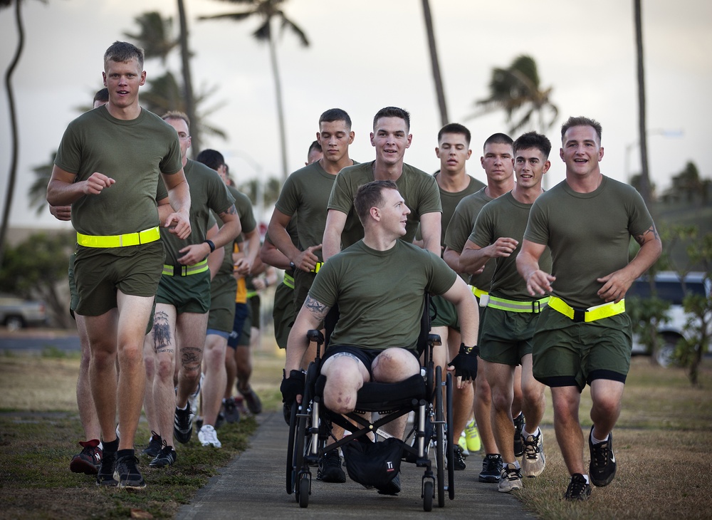 ‘America’s Battalion’ Marines, sailors run to honor fellow wounded warrior
