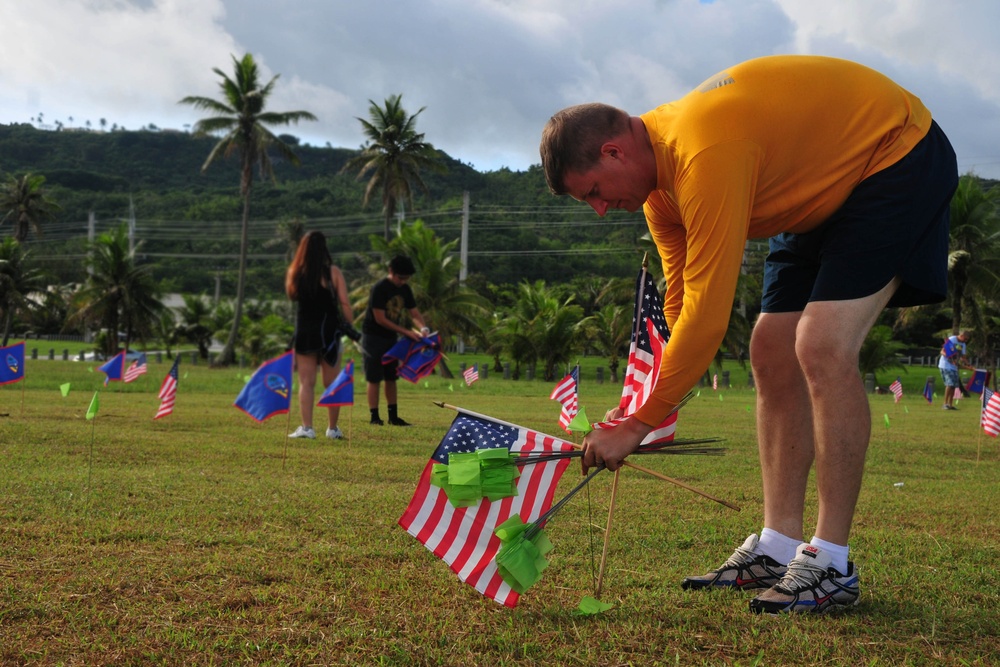 Memorial Day flag laying ceremony