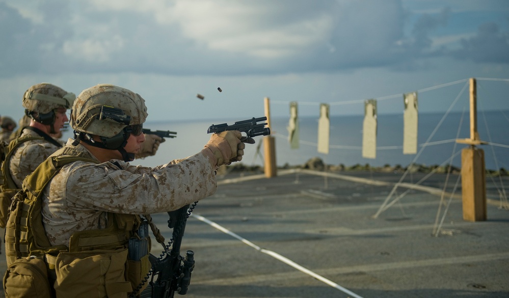 Weapons training aboard USS Blue Ridge