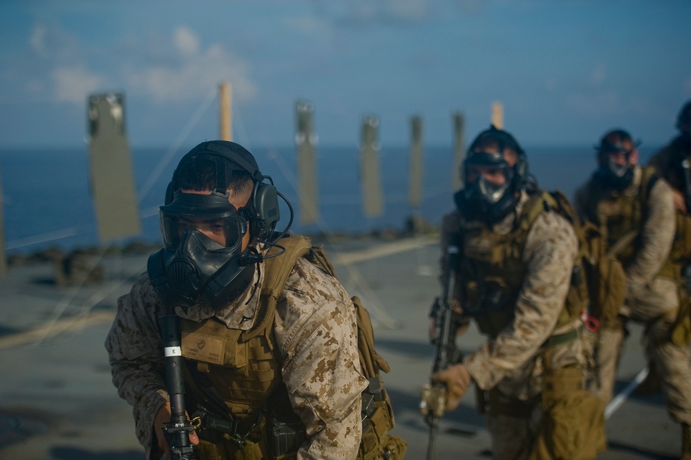 Weapons training aboard USS Blue Ridge