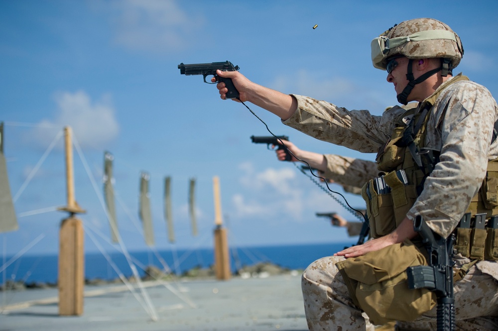 Weapons training aboard USS Blue Ridge