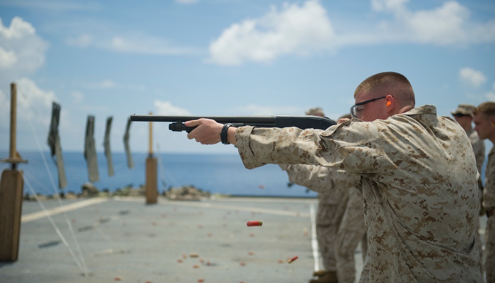 Weapons training aboard USS Blue Ridge