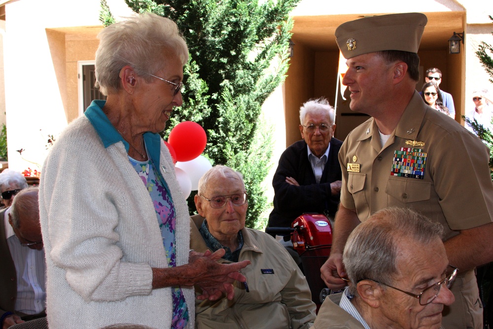 Currently serving veterans honor World War II veterans for Memorial Day