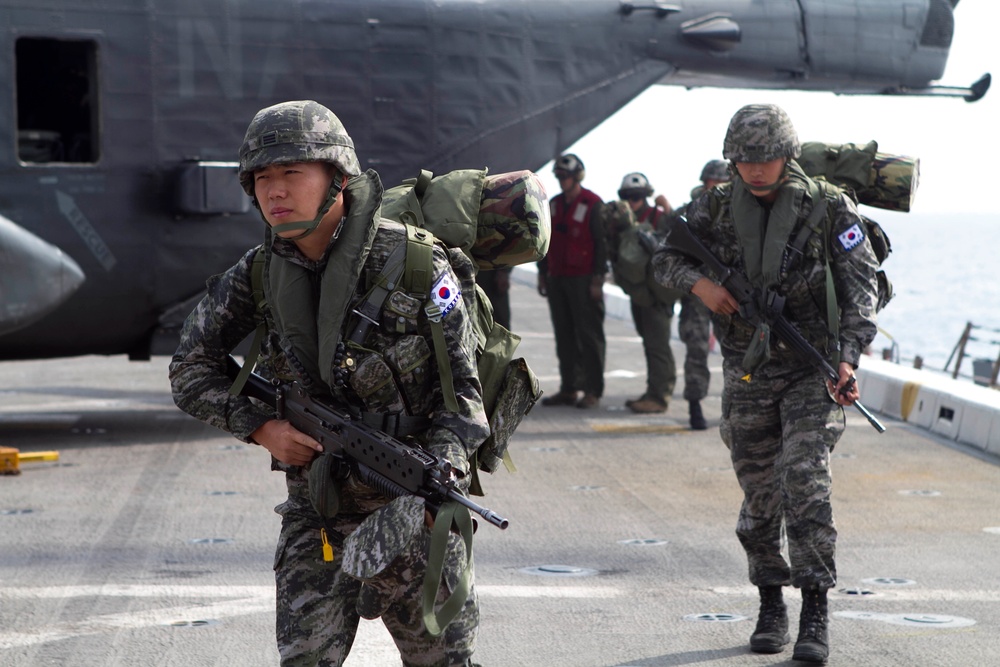 Korean Marines board USS New Orleans