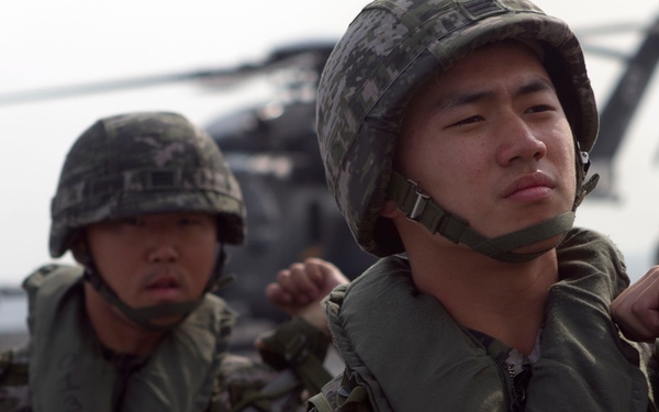 Korean Marines board USS New Orleans