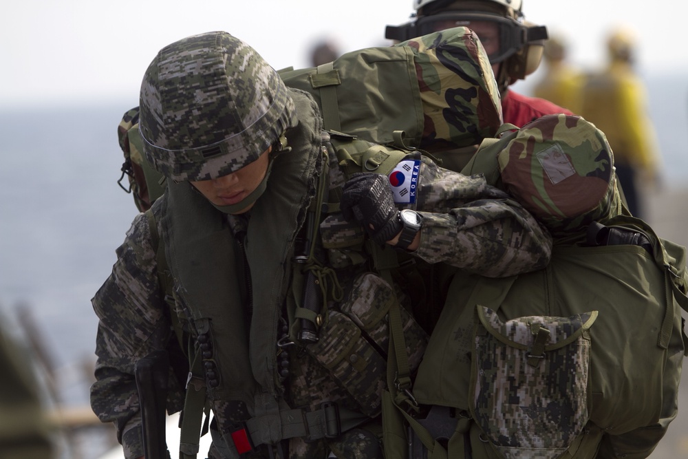 Korean Marines board USS New Orleans
