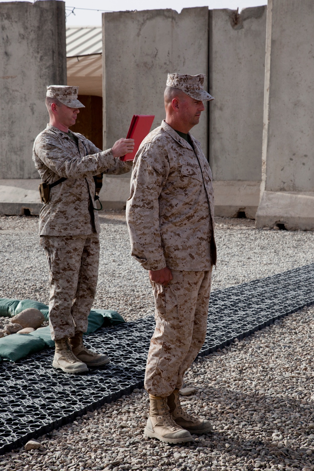 Promotion Ceremony aboard Camp Delaram II