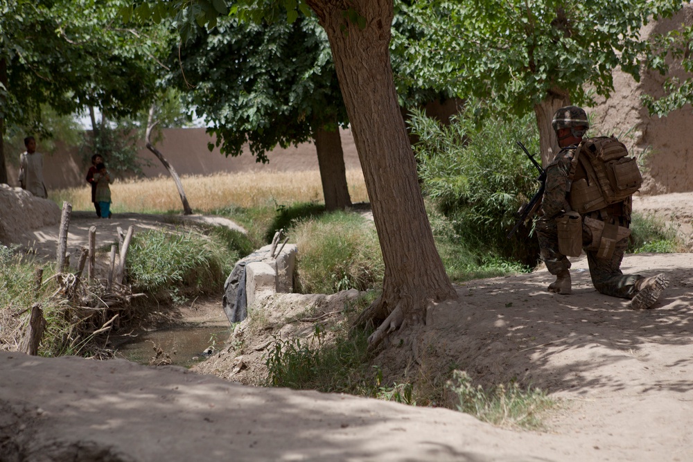 1/7 Marines patrol in Sangin