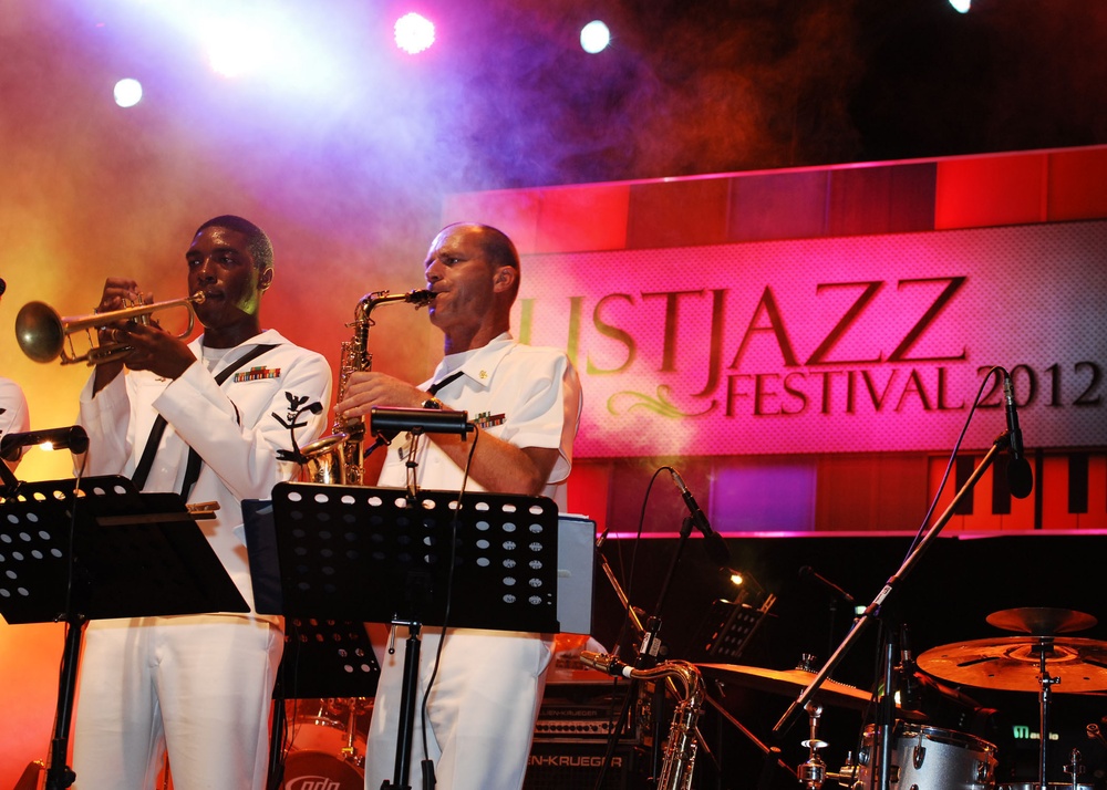 U.S. Navy 7th Fleet Band performs at a jazz festival during CARAT 2012