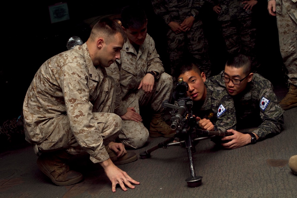 U.S.,  Korean Marines participate in weapons handling class