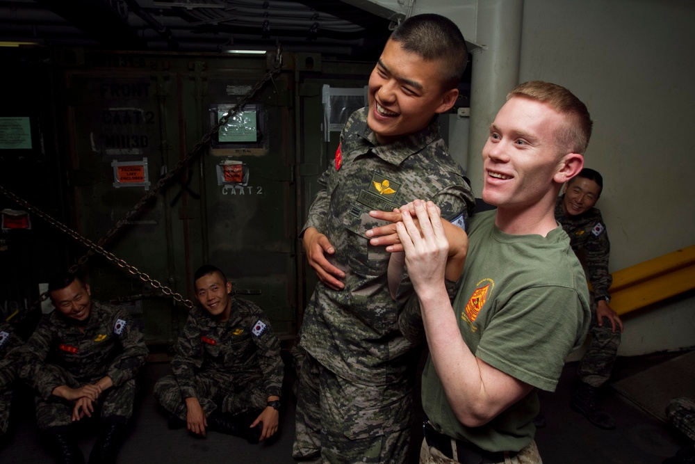 US, Korean Marines practice martial arts techniques