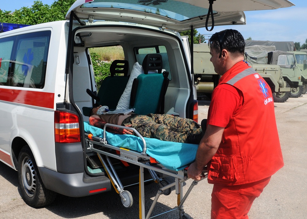 Rescuers respond to mass casualty scenario