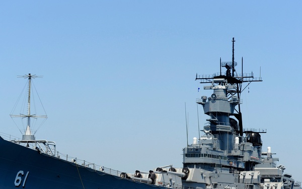 USS Iowa sits at anchor