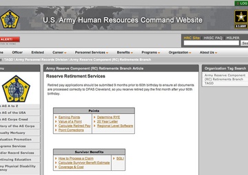 Army Reserve Command creates new Retirement Services Office