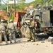 KFOR removes roadblock near Rudare, Kosovo, June 1, 2012