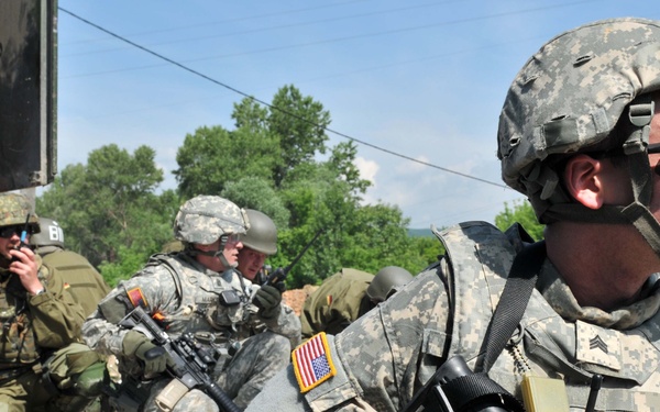 KFOR removes roadblock Near Rudare, Kosovo, June 1, 2012