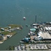 Coast Guard escorts a NASA training shuttle to the Nassau Bay Hilton Hotel dock in League City