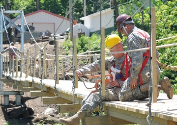 Guardsmen restore footbridge access in Fort Ransom