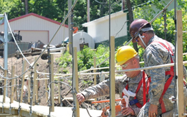 Guardsmen restore footbridge access in Fort Ransom