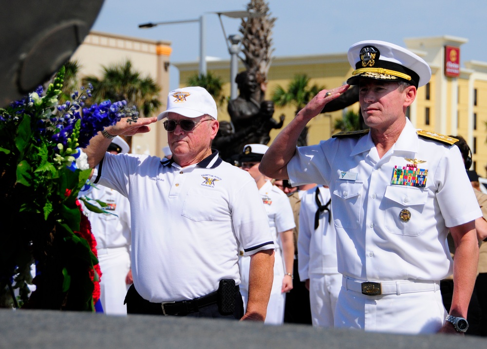 Ceremony at the Navy Memorial in Norfolk
