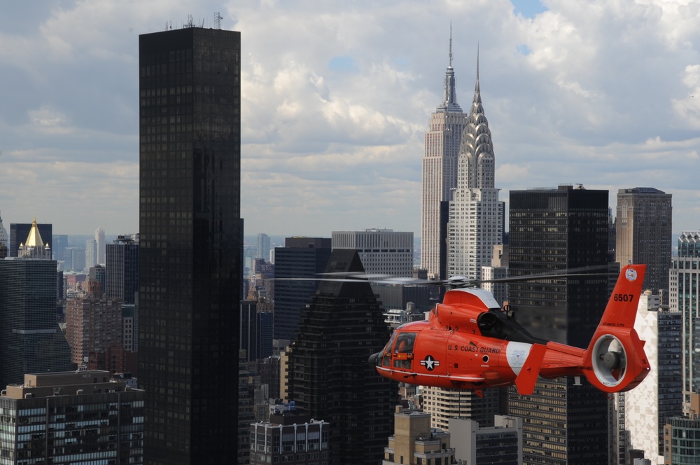 Coast Guard above New York City