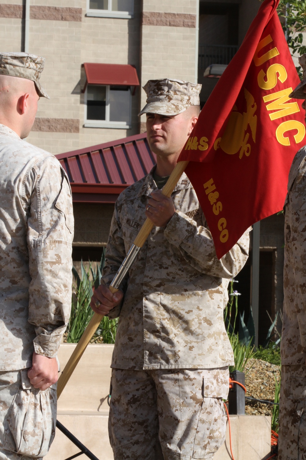 Company welcomes new leader as old commander deploys