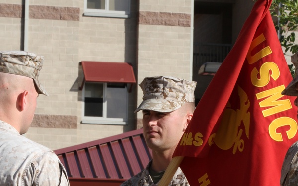 Company welcomes new leader as old commander deploys