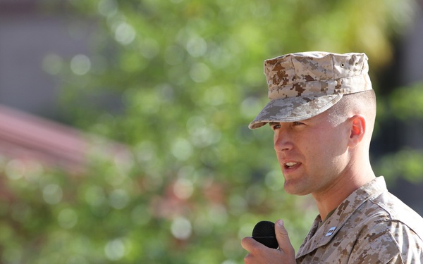 Company welcomes new leader as old commander deploys
